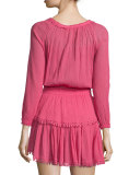 Embroidered-Trim Popover Dress
