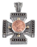 Men's Aeolus Athena Cross Pendant w/Spinel
