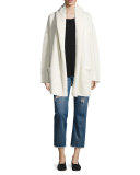 Oversized Open-Front Hooded Cardigan