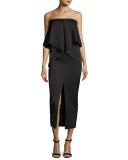 Dicentra Satin Popover Gown, Black