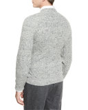 Donegal Crewneck Ribbed Sweater, Medium Gray