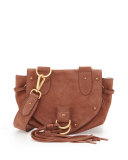 Collins Fringe Suede Saddle Bag, Terracotta