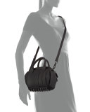 Mini Rockie Matte Leather Satchel Bag, Black