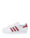 Superstar Original Fashion Sneaker, White/Burgundy