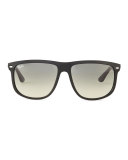 Flat-Top Gradient Sunglasses, Black 