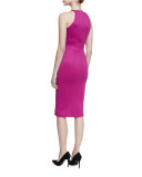 Sleeveless Halter Sheath Dress, Magenta