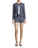 Merci Tweed Shorts, Blue
