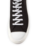 Double Question Mark High-Top Sneaker, Black