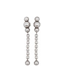 Pearly Linear Drop Earrings, White