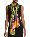 Silk Dreamscape Scarf, Citron