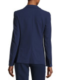 Micro-Jacquard Two-Button Jacket, Marino Blue