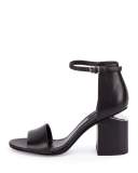 Abby Tilt-Heel Leather d'Orsay Sandal, Black