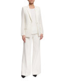 Lorelle One-Button Cotton/Silk Jacket, Cloud