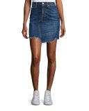 Dive Frayed-Hem Denim Skirt, Eddy