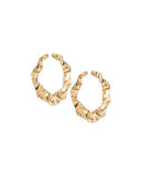 Flounced Golden Ribbon Earrings