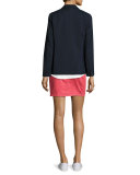 Le Color Denim Pencil Skirt, Crimson
