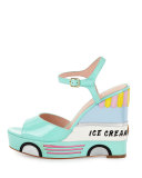dotty ice cream wedge sandal, mint liqueur