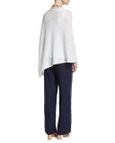 Organic Linen Cotton Slub Ribbed Poncho, Plus Size