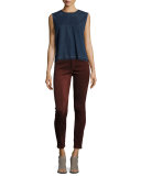 Skinny Suede Pants, Port