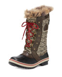 Tofino II Fur-Trim Quilted Boot, Cordovan
