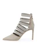Bae Strappy Point-Toe Bootie, Putty