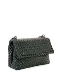 Olimpia Small Intrecciato Shoulder Bag, Black