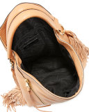 Fringe Moto Hobo Bag, Butter Rum