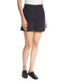 Slouchy Rolled-Cuff Linen-Blend Shorts