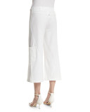 Raven Wide-Leg Cropped Pants, White