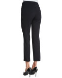 Franca High-Waist Cropped Pants, Black