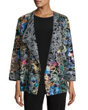 Easy-Fitting Fantasia Topper Jacket, Black/Multi