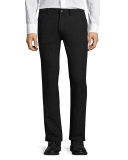 Five-Pocket Stretch-Wool Pants, Charcoal