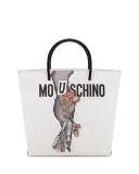 Rat-a-Porter Mouschino Shopper Tote Bag, White