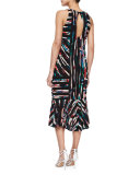 Sleeveless Flounce-Hem Dress