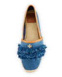 Shaw Fringe Espadrille Flat, Denim Blue/Royal Tan