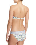 Mosaic Printed Underwire Bandeau Swim Top, Pompeii