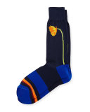 Mainline Striped Floral Socks