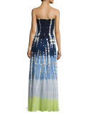 Lively Smocked Strapless Maxi Dress, Cobalt Earthquake Wash
