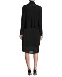 Sleeveless Layered-Hem Silk Georgette Dress