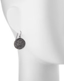 Pave Hematite Circle Drop Earrings