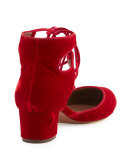 Imogen Velvet Ankle-Cuff Pump