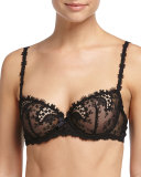 Wish Lace Demi Cup Full-Figure Bra, Black