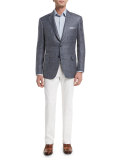 Five-Pocket Poplin Stretch Pants, White
