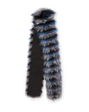 Layered Fox Fur Scarf, Blue/Black