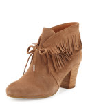 Bettie Suede Fringe Bootie, Mushroom