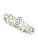 Men's Dare Sterling Silver Cross Bracelet, 3"