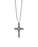 Signature Caviar Beaded Cross Pendant Necklace
