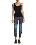 Crystal Skull Cropped Performance Leggings