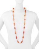 Long Carnelian Marquis Station Necklace