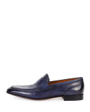 Brent Leather Penny Loafer, Dark Blue